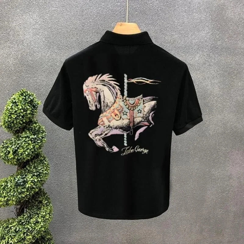 

Мужские рубашки поло с принтом O-образным вырезом, белые, черные, базовые, с коротким рукавом, музыкальная футболка Kpop Original 5xl Xl, мужская футболка с воротником