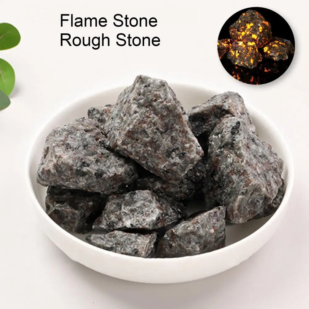 1 Bag Flame Stone Eye-catching Anti-deform Portable Energy Stone Desktop Decorations for Meditation