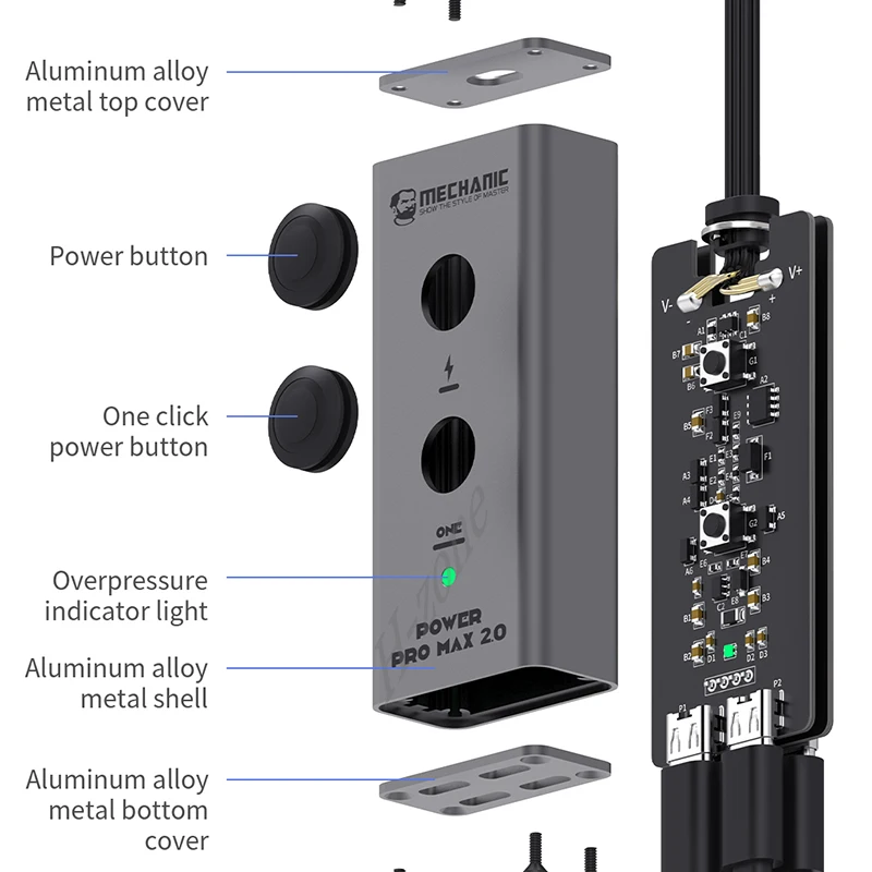 Imagem -03 - Mecânica-power Pro Max 2.0 Cabo de Alimentação com Assento de Conexão Duplo X15tipo-c Interface Linha Start Boot de um Botão ip