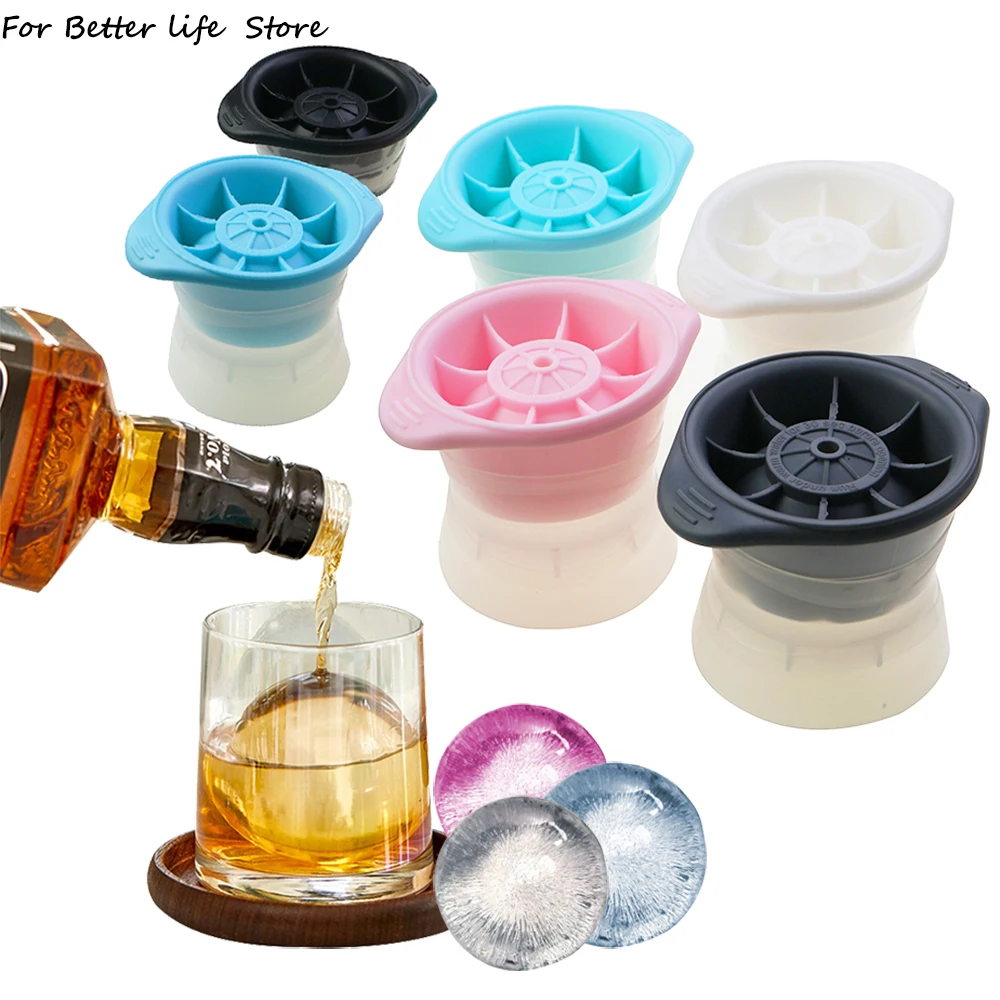 1Pc Whiskey Round Ice Hockey Mold Silicone Spherical Ice Cube Mould Hockey Maker Ice Box Quick Freezer Ice Mold Kitchen Gadgets