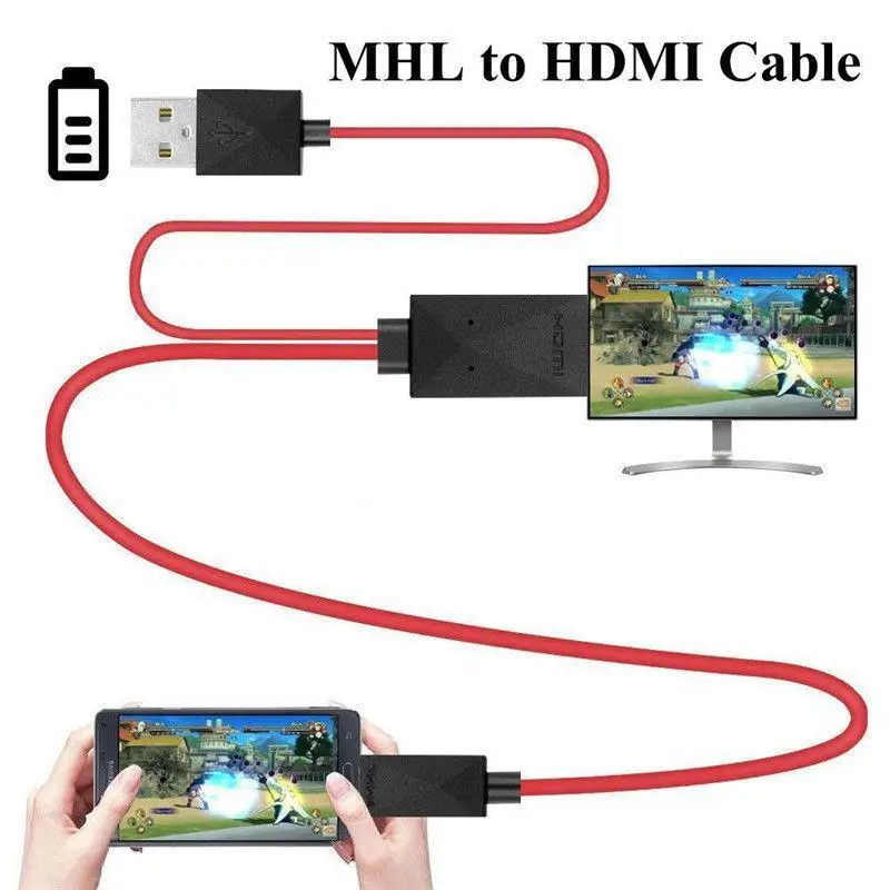2 متر مايكرو USB إلى HDMI كابل متوافق 1080P MHL HDTV مهائي كابلات محول لسامسونج غالاكسي S3 S4 S5 نوت 2 نوت 3 نوت 4