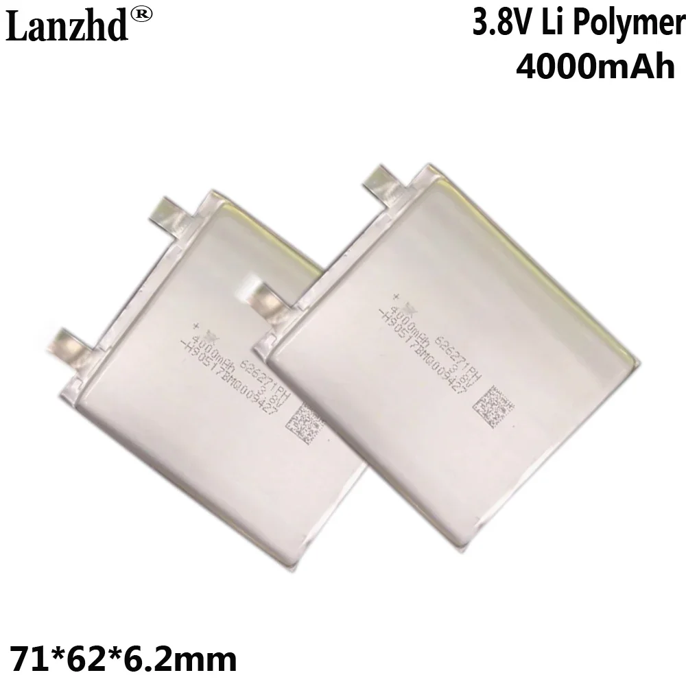 Batterie rechargeable polymère Li 3.8V, pour téléphone portable, batterie externe, clavier sans fil, dispositif d'aspiration, 626271, 4000mAh