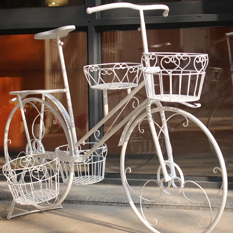 Shop Show Window Decoration Shooting Floor Ornaments Props Home Ornament Bicycle Clothing Store Wrought Iron Flower Stand