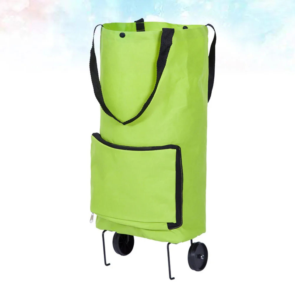 

Collapsible Folding Shopping Cart Bag Tugboat Style Oxford Cloth Tote Pulling Wheel Market Trolley Multipurpose Large Capacity