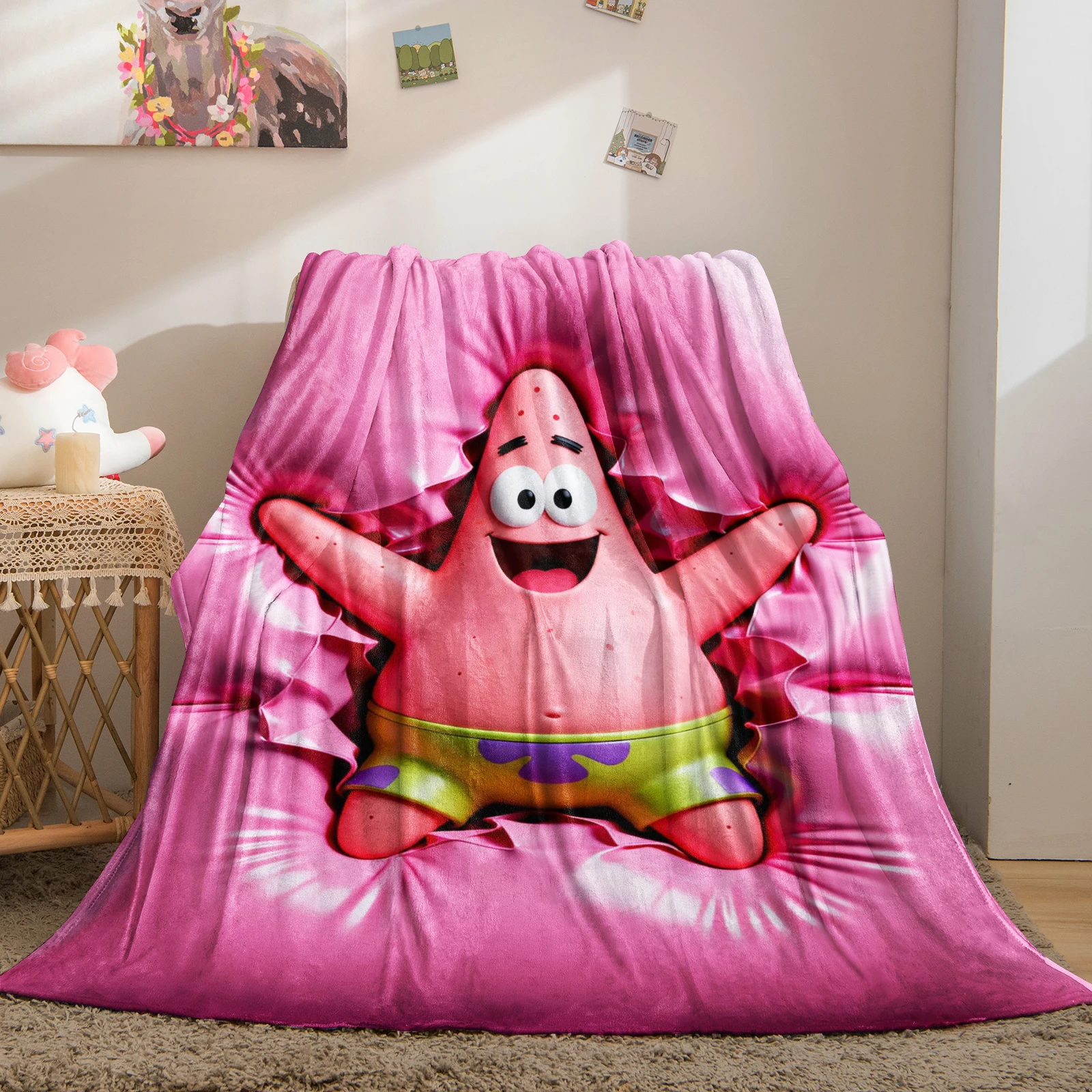 لطيف الكرتون بطانية مطبوعة نزهة بطانية دافئة رقيق بطانية لينة ومريحة بطانية المنزل السفر عيد ميلاد هدية الكريسماس #3