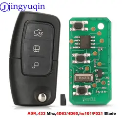 jingyuqin ASK 433 Mhz Folding Key Remote Case Cover For Ford Fiesta Focus 2 Ecosport Kuga Escape C Max Ka Fob HU101 / FO21