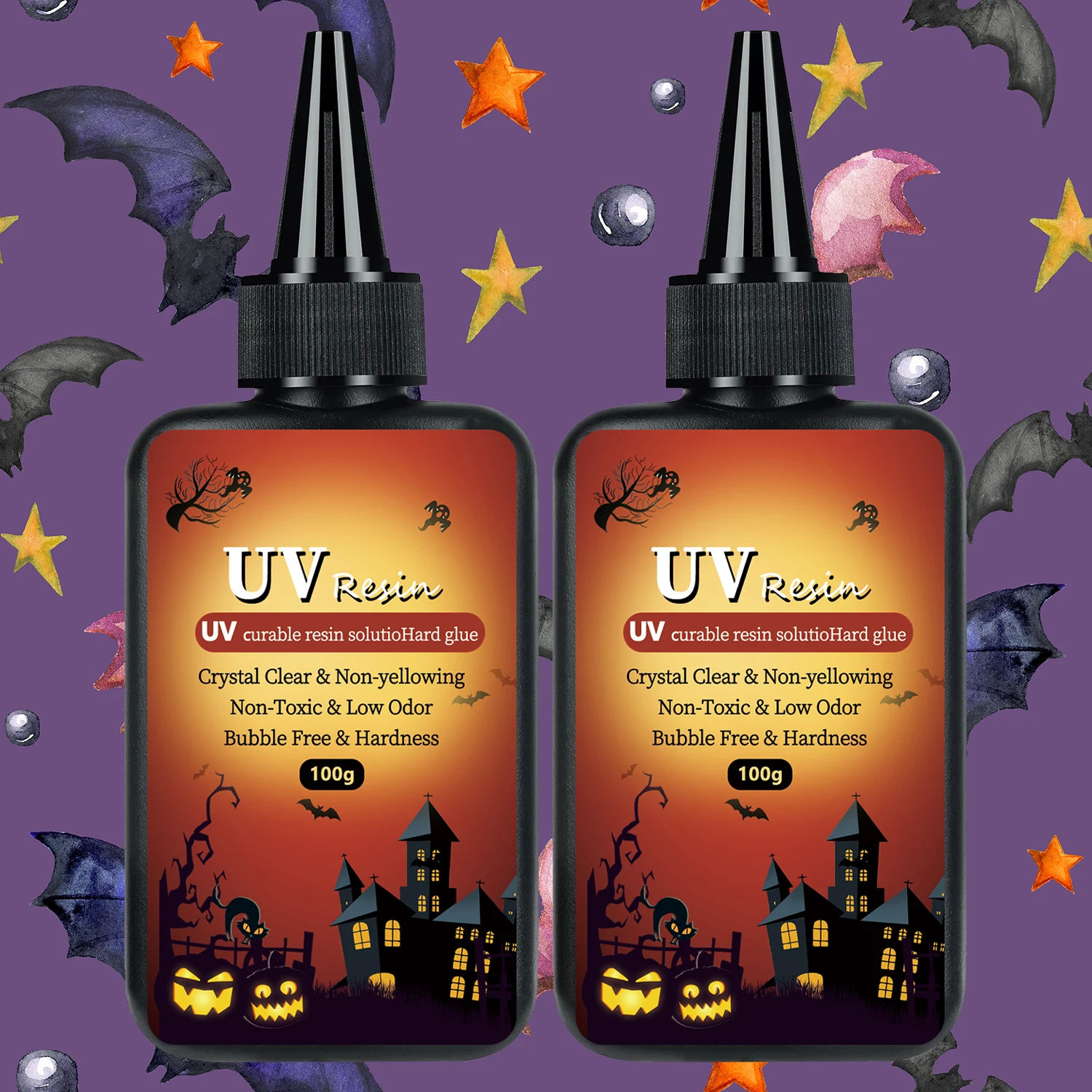 Funny Halloween Theme UV Glue Anti Oxidation and Anti Yellowing HD Transparent Adhesive DIY Resin Decorative UV Adhesive