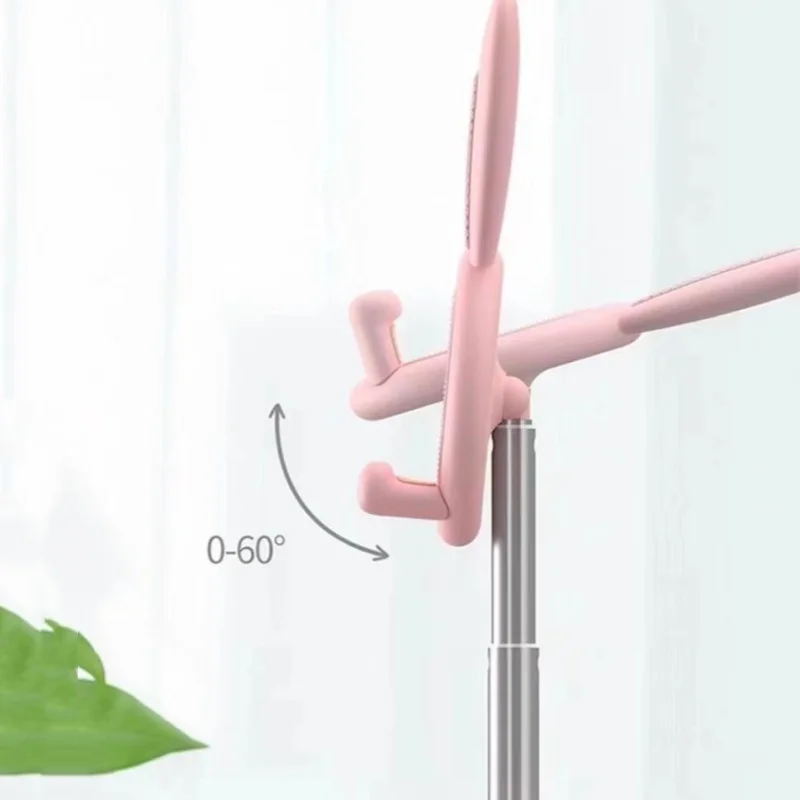 Pink Phone Holder Desktop Cell Phone Stand For Phone Smartphone Adjustable Lovely Rabbit Cartoon Table Support