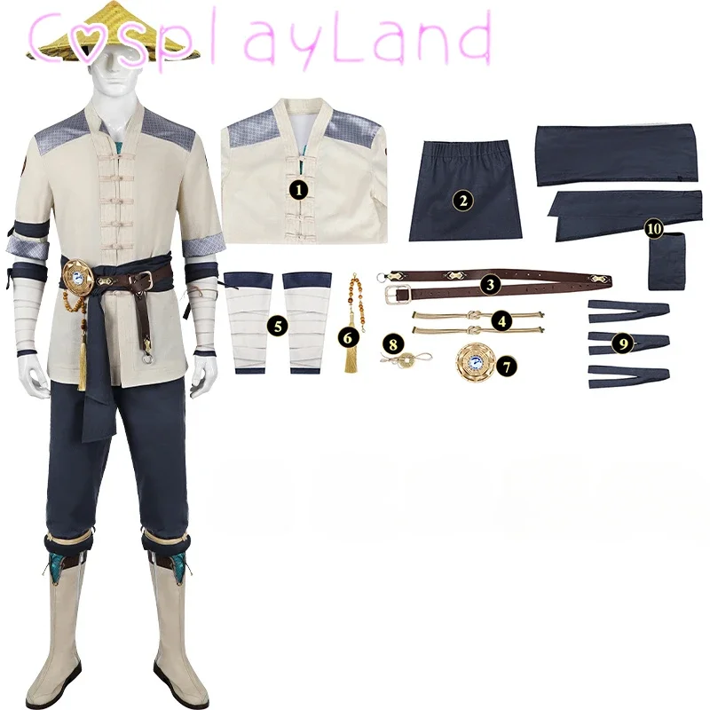 

Kombat Cosplay Raiden Cosplay Costume Adult Men Suit Top Pants Accessories Outfit Full Set Custom Size Halloween Raiden Costume