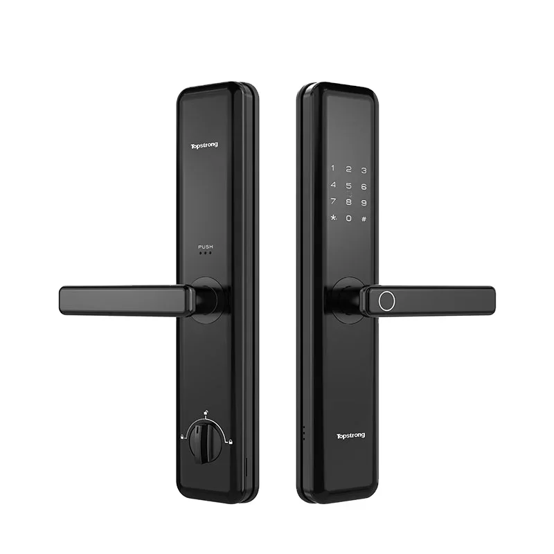 

American Black Zinc Smart Handle Door Lock With Biometric Fingerprint Sensor