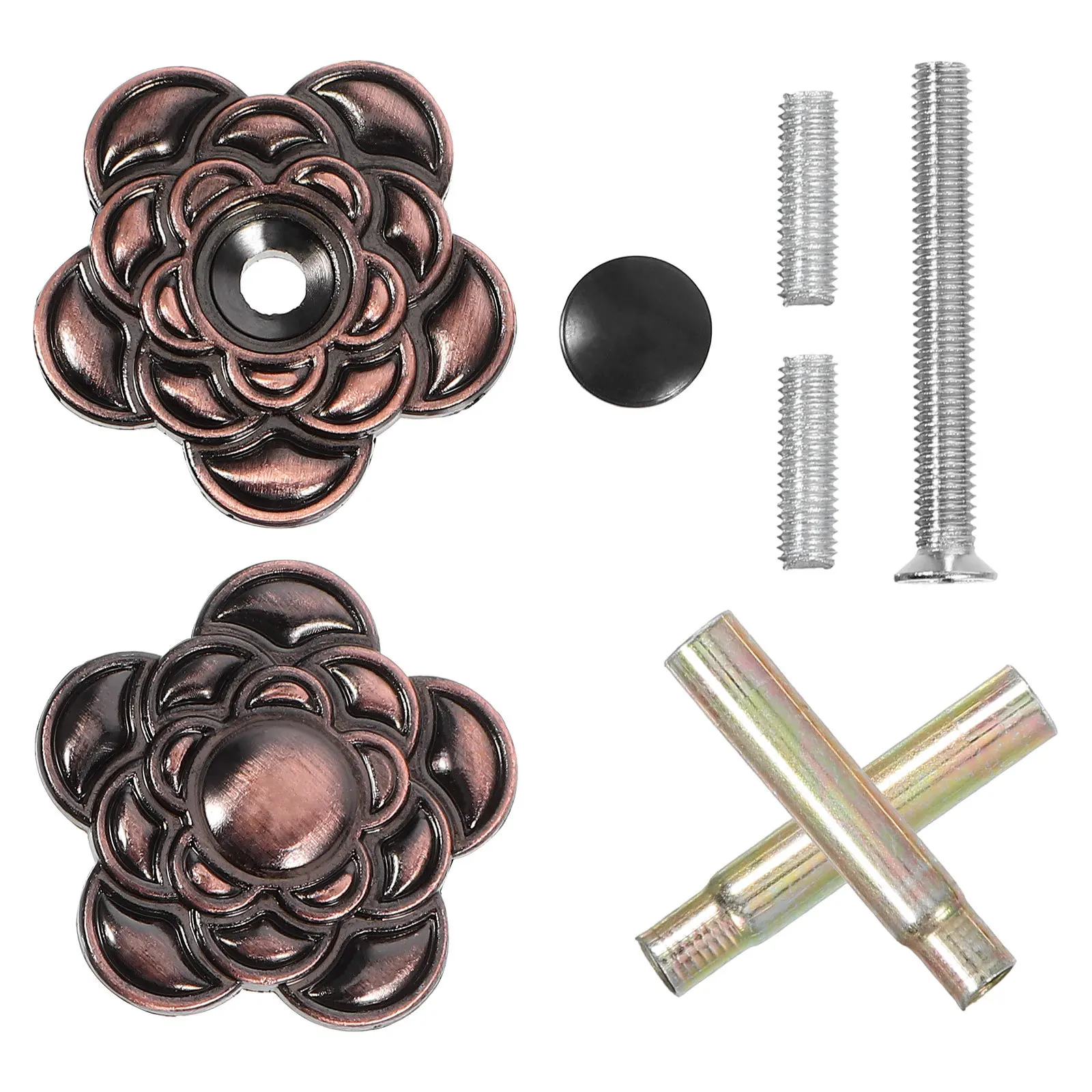 

1Set Zinc Alloy Round Door Hole Cover Plate Vintage Metal Knob Filler Breakable Design Elegant Craftsmanship Copper