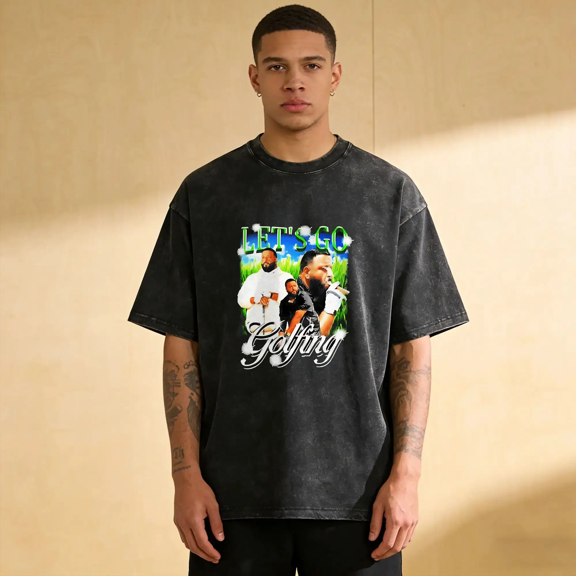 DJ Khaled Let's Go Golfing T-Shirt Summer  Y2K Retro T-Shirts Cotton Trendy Cool Tee Shirt For Male Short Sleeve Design Tops