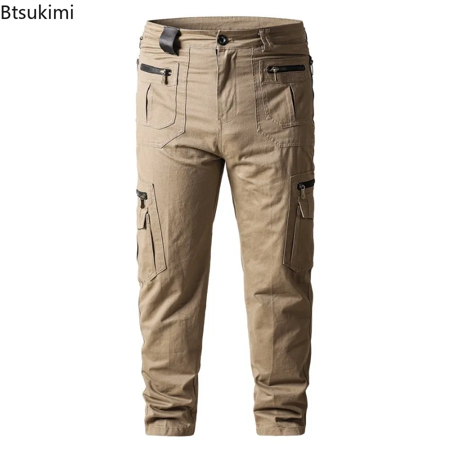 New Men's 100% Cotton Cargo Pants Fashion Multi-pockets Casual Baggy Pants Man Outdoor Tactical Training Trousers Workwear Pants