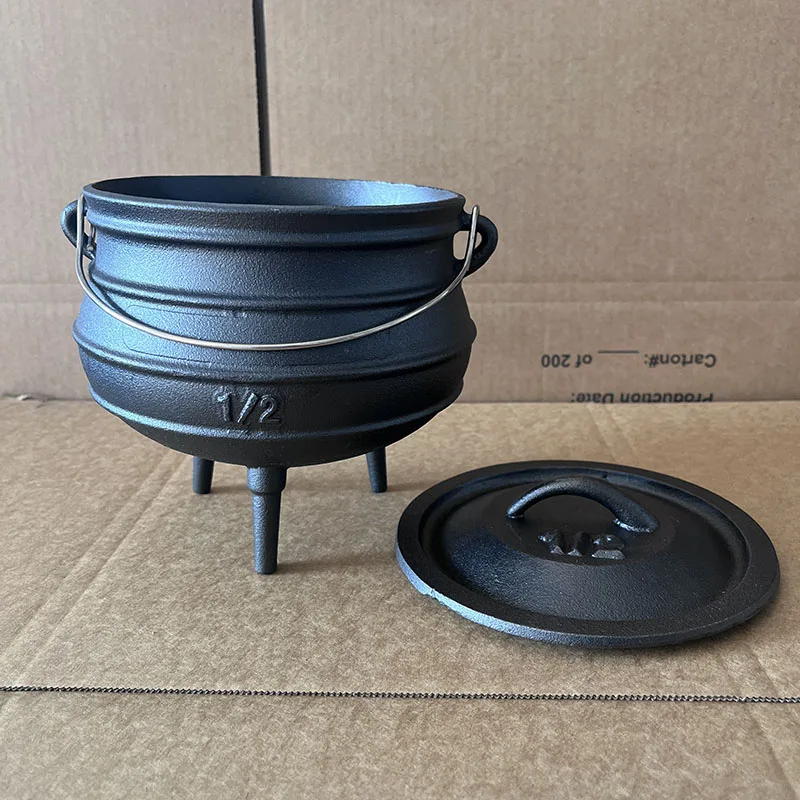 Hot Sale 1/2# size Cast Iron Potjie 1.2L Witch Magic Cauldron Three Legged South Africa Potjie Pot Cookware
