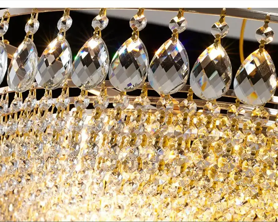 

Luxury Grand Ceiling LED Light for Living Room Study Home Decor Master Bedroom Charming Crystal Classic Goldend Lampframe