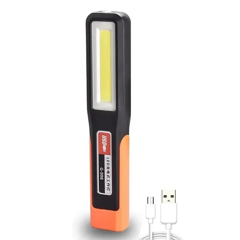 Nuevo 1/8 Uds. Luz LED COB brillante de trabajo lámpara mecánica de coche linterna recargable por USB antorcha magnética luces de emergencia luz de advertencia