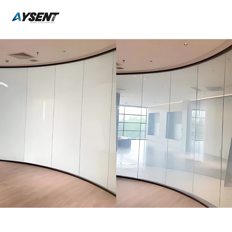 Safe electronic atomization PDLC tempered glass suitable for living room partitions office and conference room partitions