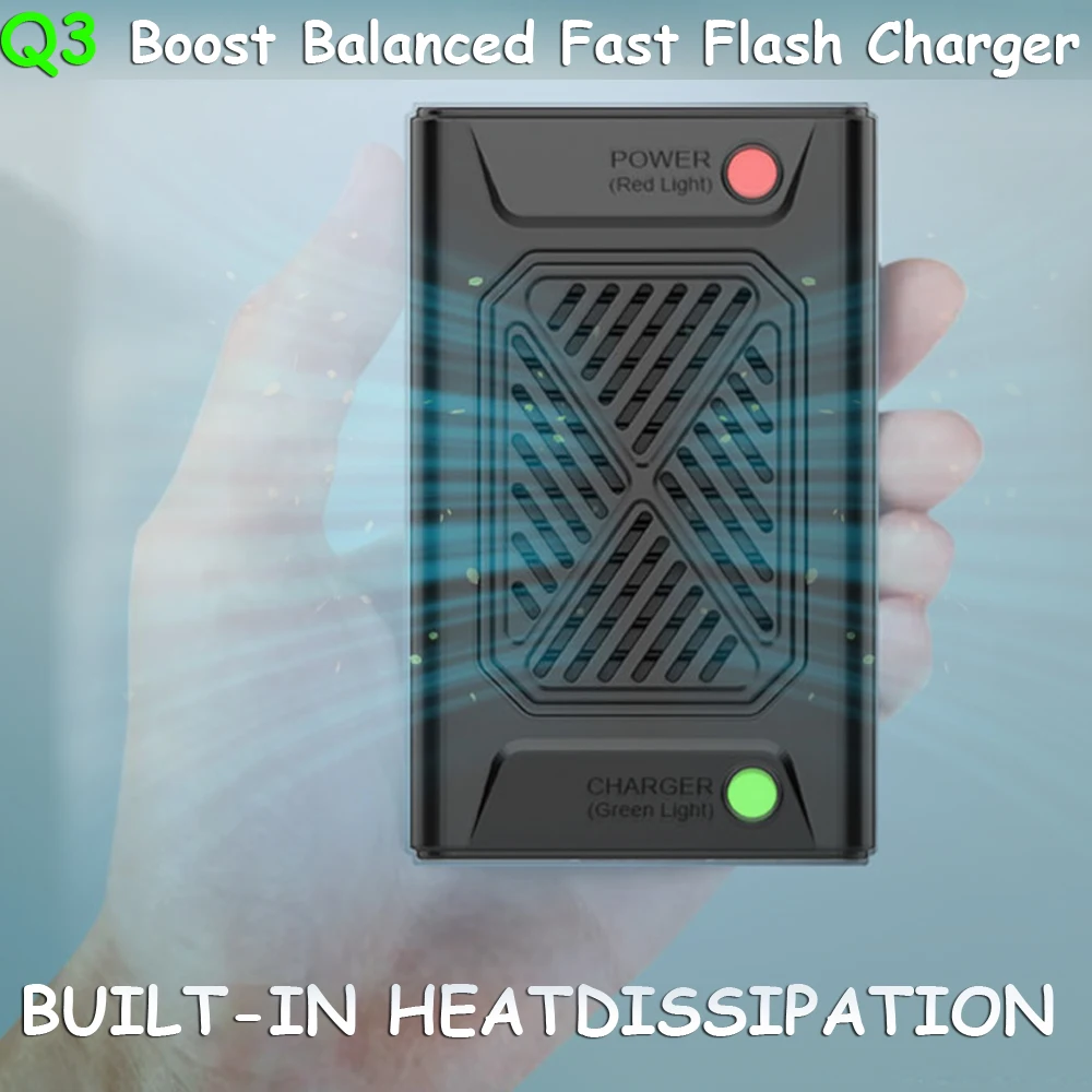 

Q3 Compact Boost Balanced Charger Fast Flash Charging Case for 2S 3S LiPos Battery RC Vehicles and Drones 7.4V 11.1V Battery