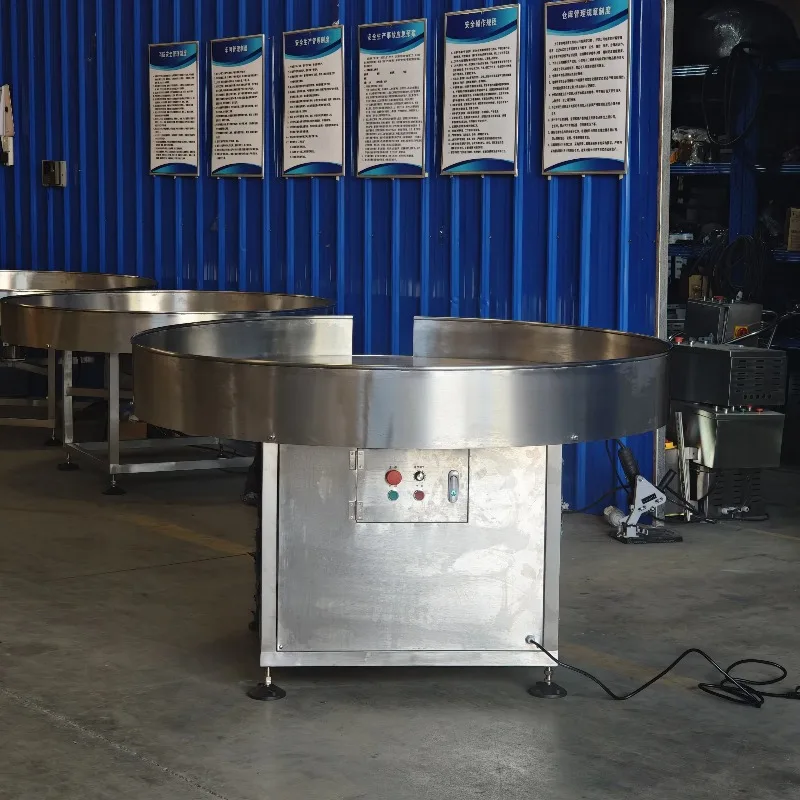 New Electric Industrial Adjustable Speed Antibacterial Benchtop Rotary Stainless Steel Conveyor Belt for Food Packaging Stacking