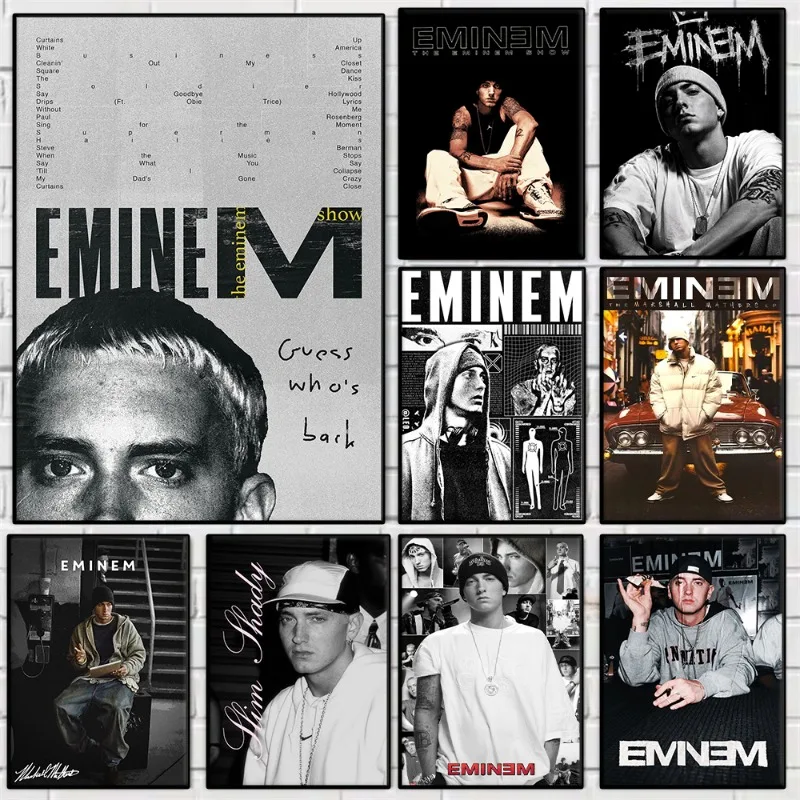 Super Rapper Eminem 8 Mile Posters Great Hip Hop Rap Singer Canvas Painting Music Star Wall Art Picture for Bedroom Home Decor