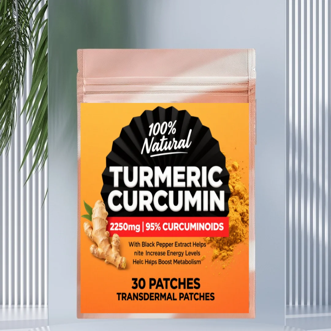 Turmeric Curcumin With Black Pepper Transdermal Patches Enhanced Absorption, Joint Support 30 Patches