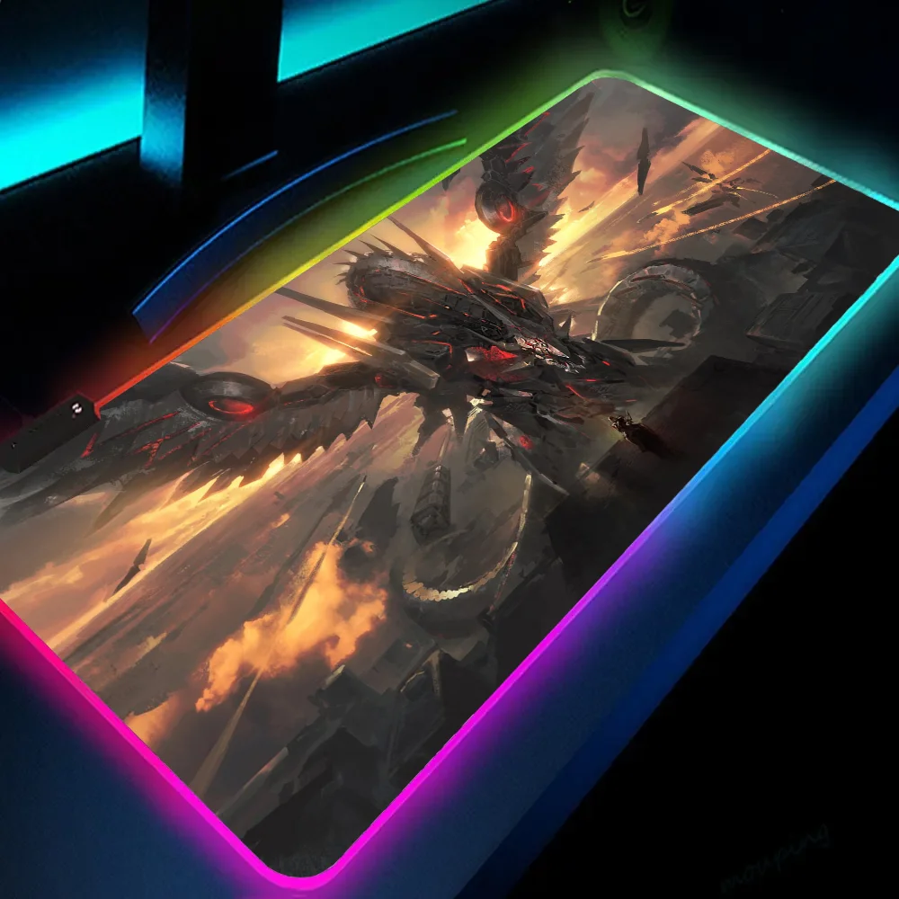 Yu-Gi-Oh Mousepad XXL RGB Gaming Mouse Pads HD Gamer Accessories Large LED