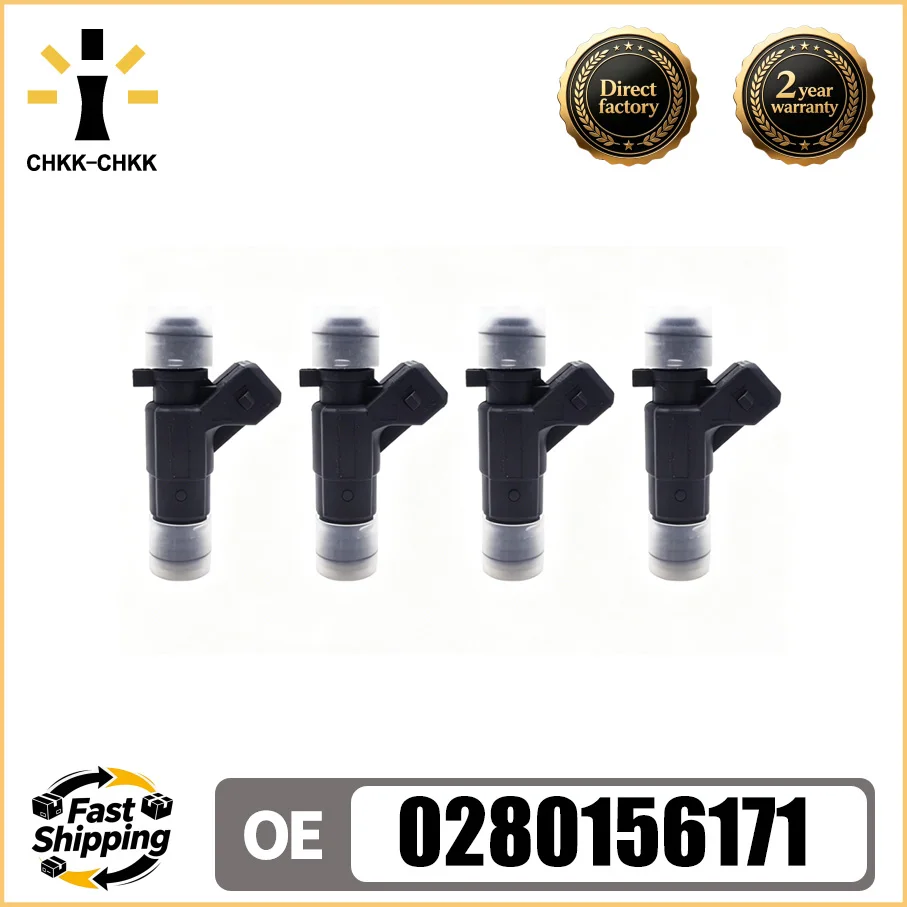 CHKK 4pcs 0280156171 Fuel Injector For Chang-An Zhixing 474 Hafei DFSK Wuling-Yangguan Chang 'an -zhixing  STAR 2 1.3L 89-93