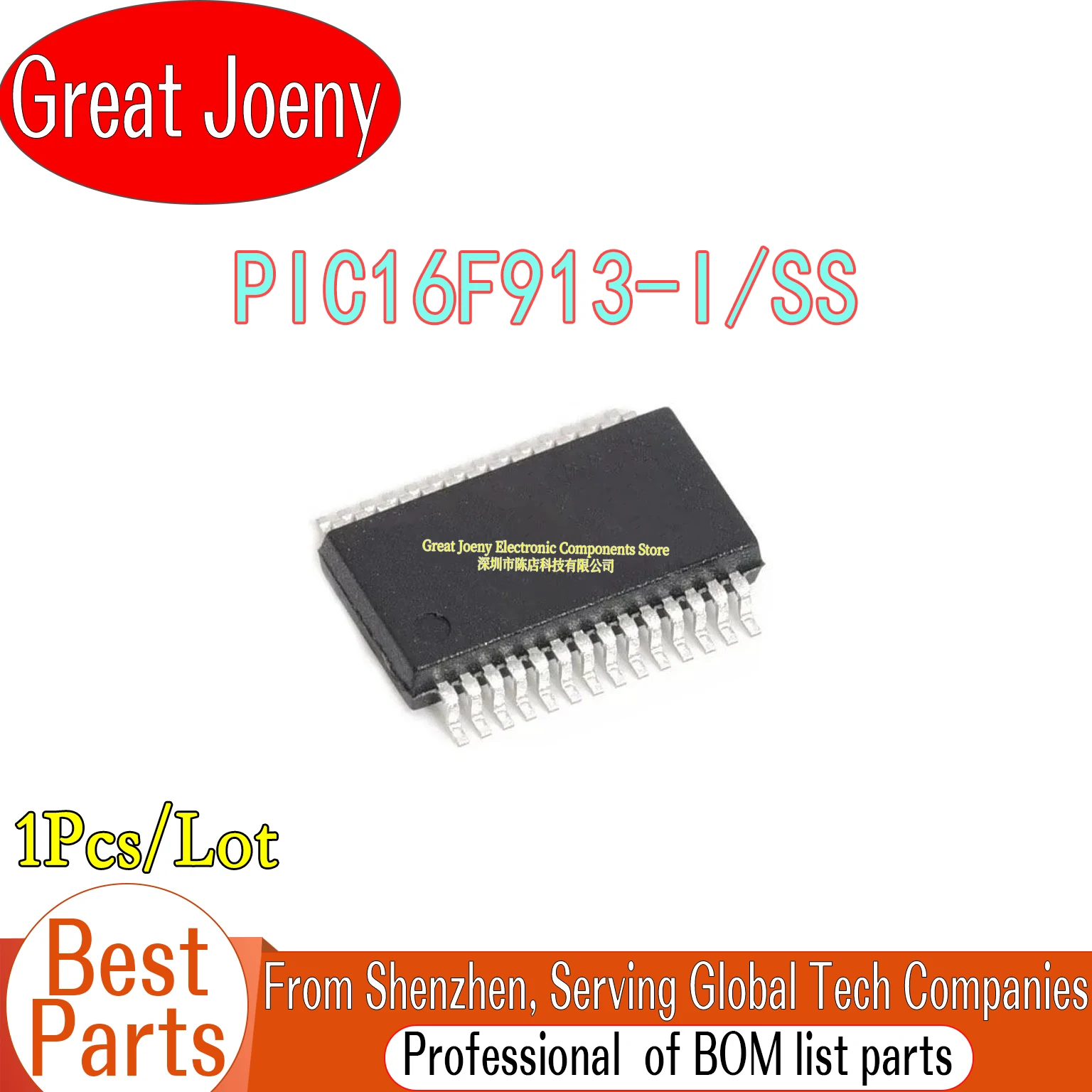 

100% New Original PIC16F913 PIC16F913-I/SS IC MCU Chipset SSOP-28