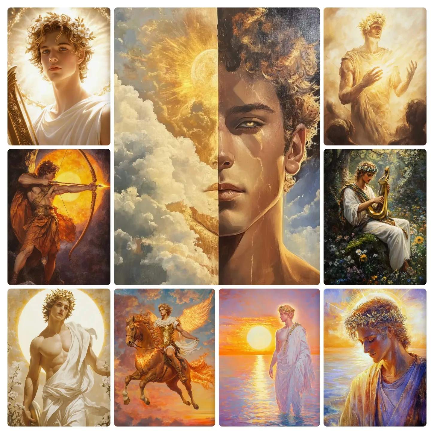 Apollo God of The Sun 500/1000/1200/2000 PCS Jigsaw Puzzles Challenging Family Activity Games for Gameroom Bedroom Unique Gifts