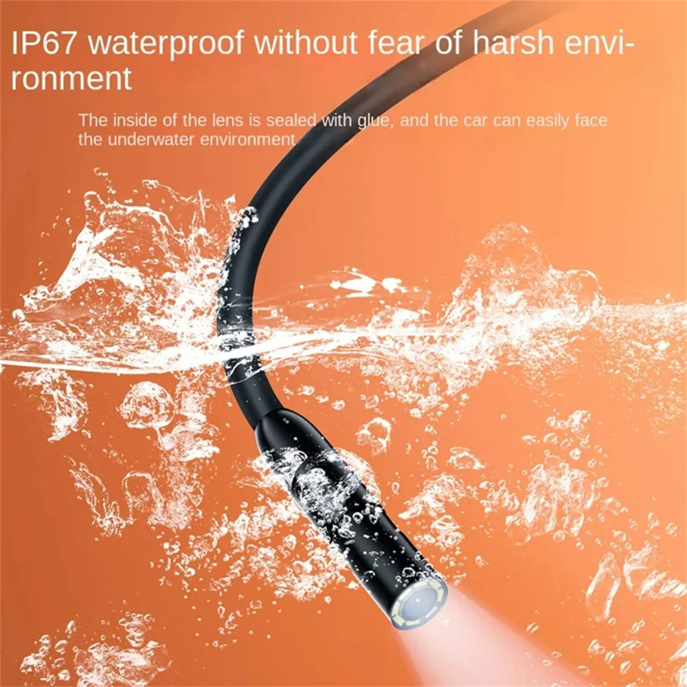 7.0 مللي متر IP67 مقاوم للماء كاميرا المنظار الصناعي TYPE-C واجهة مصباح ليد كاميرا فحص Borescope لفحص محرك السيارة #5