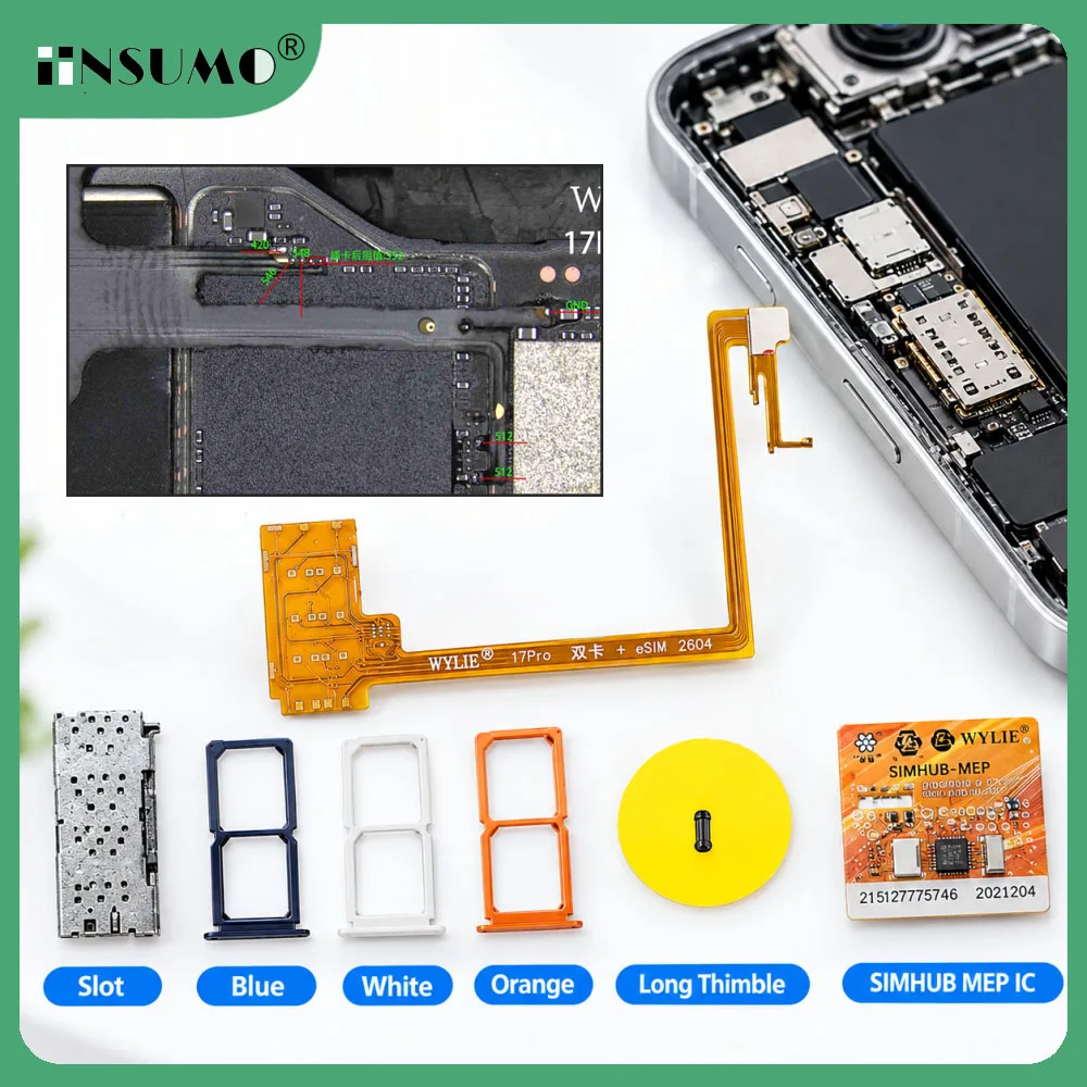 WYLIE For iPhone 17 Pro Max US Version with Lock Modification Ultra-Thindual Card Dual Physical SIM cards + eSIM Repair Part