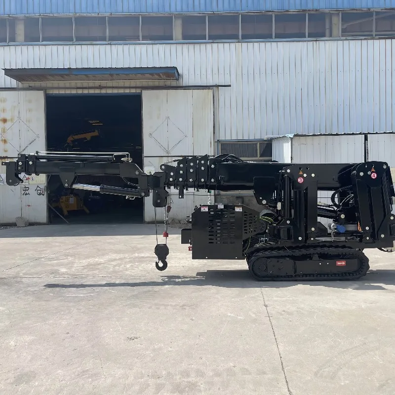 Mini Crawler Spider Crane 1.2 Ton Wireless Remote Control Electric Engine Portable Lift Warehouse Construction Projects