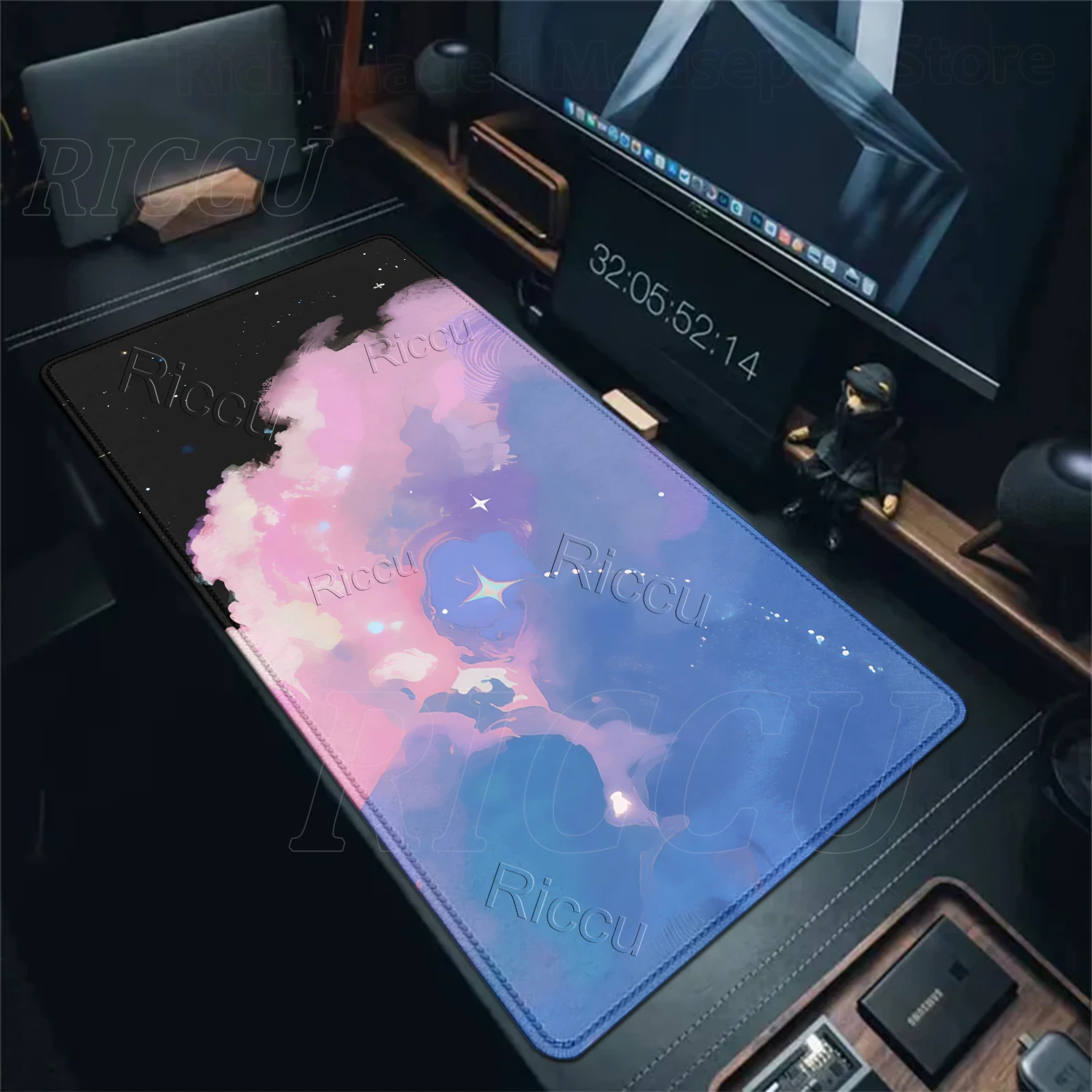 Large Size Mousepad Pastel Clouds Style Deskmat XXL Aesthetics Non-slip Mouse Pad Cute Mice Rugs Extended Gaming Keyboard Mats