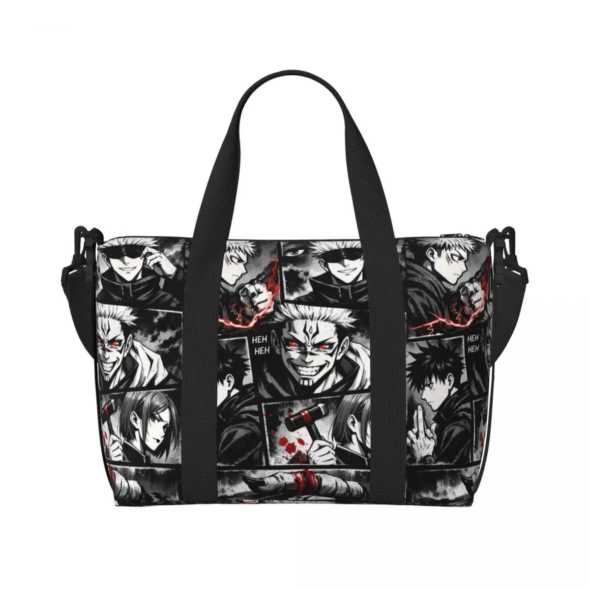 Bolsas de Compras Personalizadas de Jujutsu Kaisen, Bolsas de Gran Capacidad con Diseño de Dibujos Animados, Manga, Películas Clásicas, para Gimnasio, Playa y Viajes
