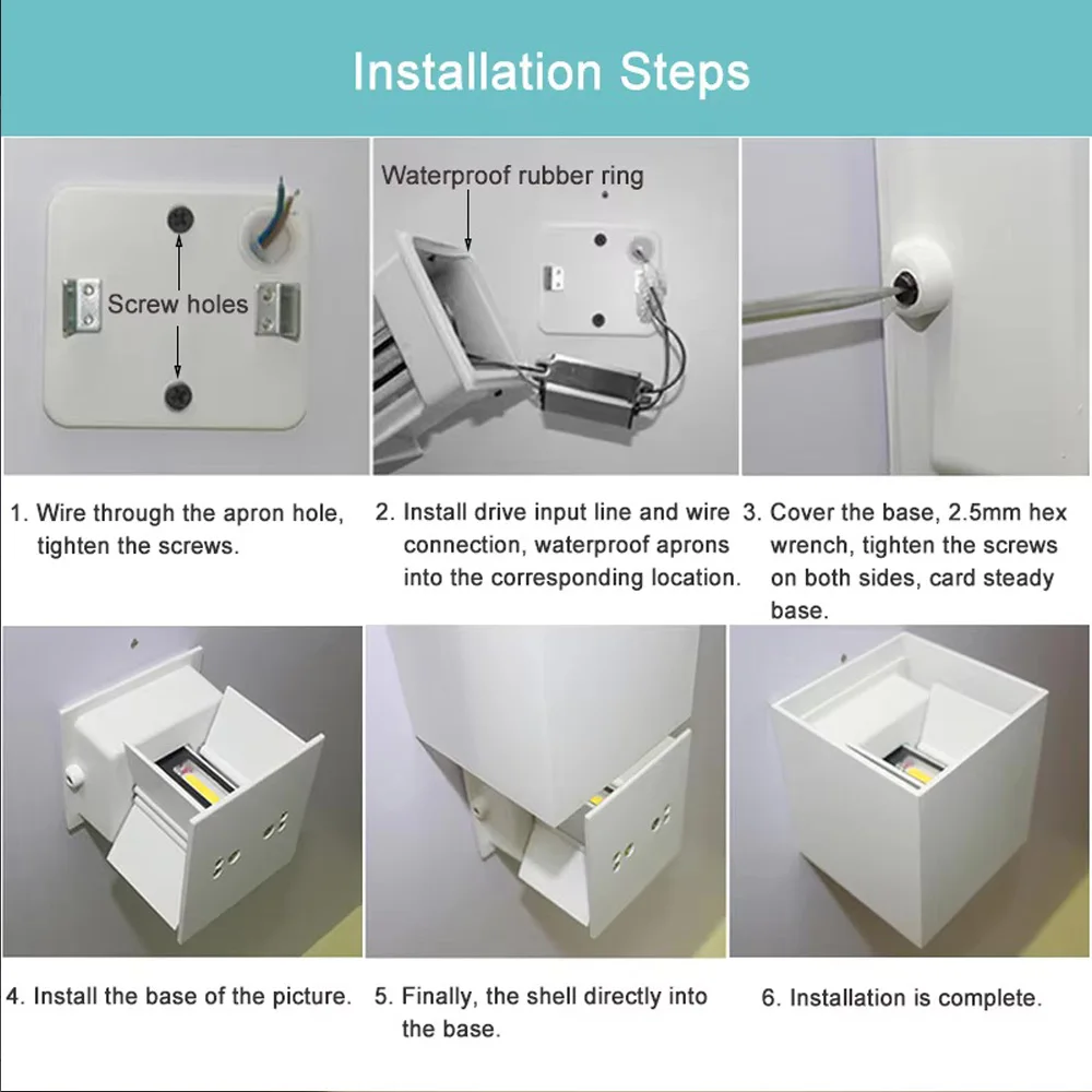 Imagem -05 - Estilo Nórdico Moderno Levou Luz de Parede Impermeável 6w 12w Ac85265v Interior Sala de Estar Varanda