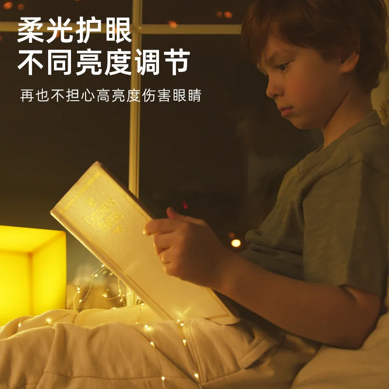 LED luminous cube, colorful night light decorative bar stool table light outdoor courtyard luminous stool