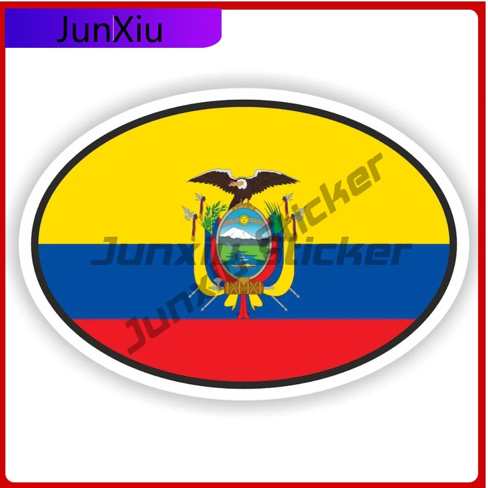 

Ecuador Flag Oval Sticker Waterproof Decals Camping Car Motorcycle Stickers Funny Decals Decoration Electric Scooter Accessories