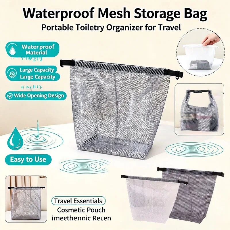 Unisex Large-Capacity Waterproof Storage Drawstring Bag for Swimming Toiletries Gym Laundry Suitable Bathroom Toiletry Bag