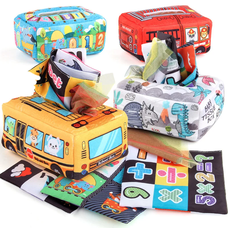 Baby Draw Papieren Handdoek Scheurt Tissue Box Baby Puzzel Vroeg Onderwijs Montessori Kinderen Doek Speelgoed