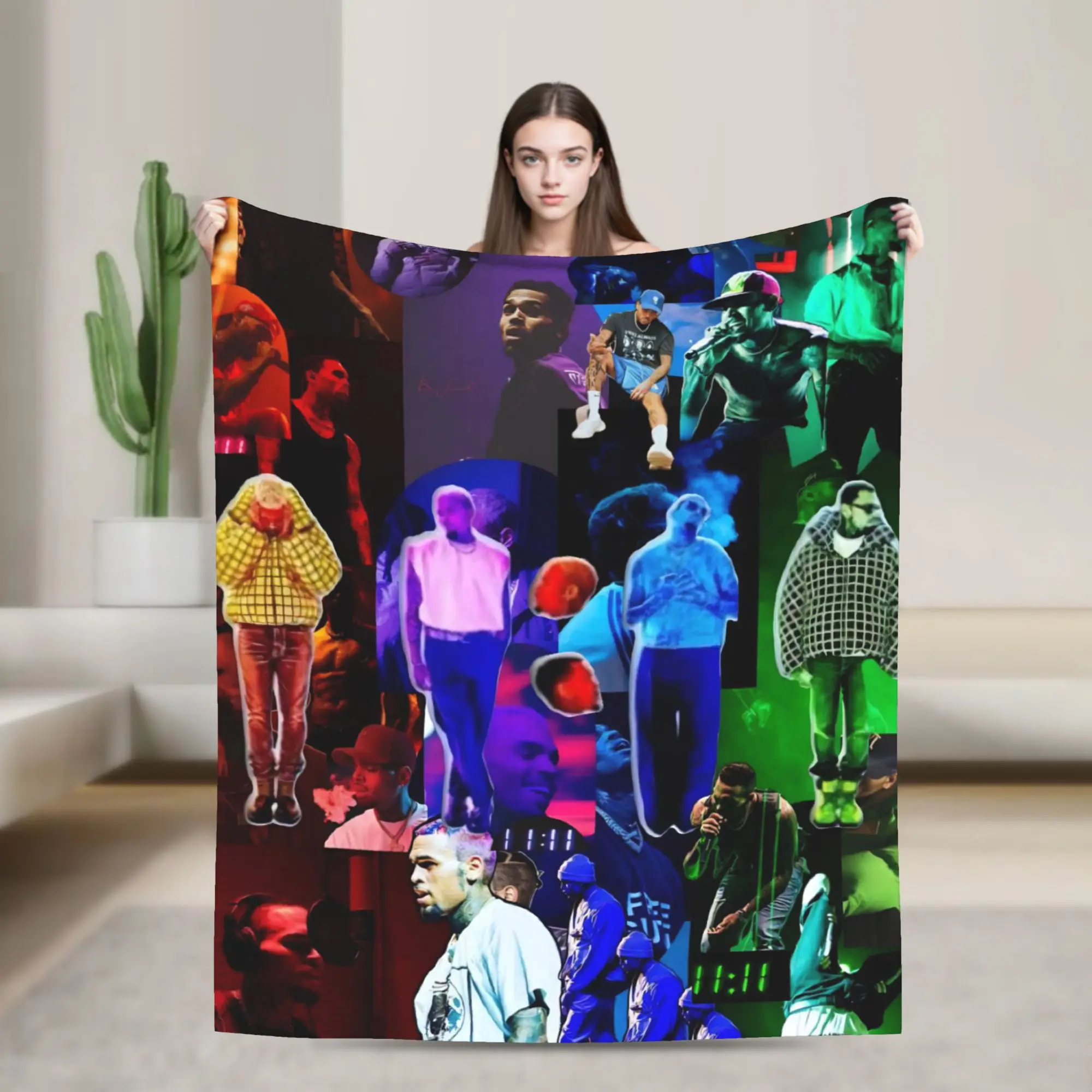Chris Brown Breezy Bowl XX Blanket Quality Soft Warm  Throw Blanket Winter Travel Bedroom Funny Bedspread