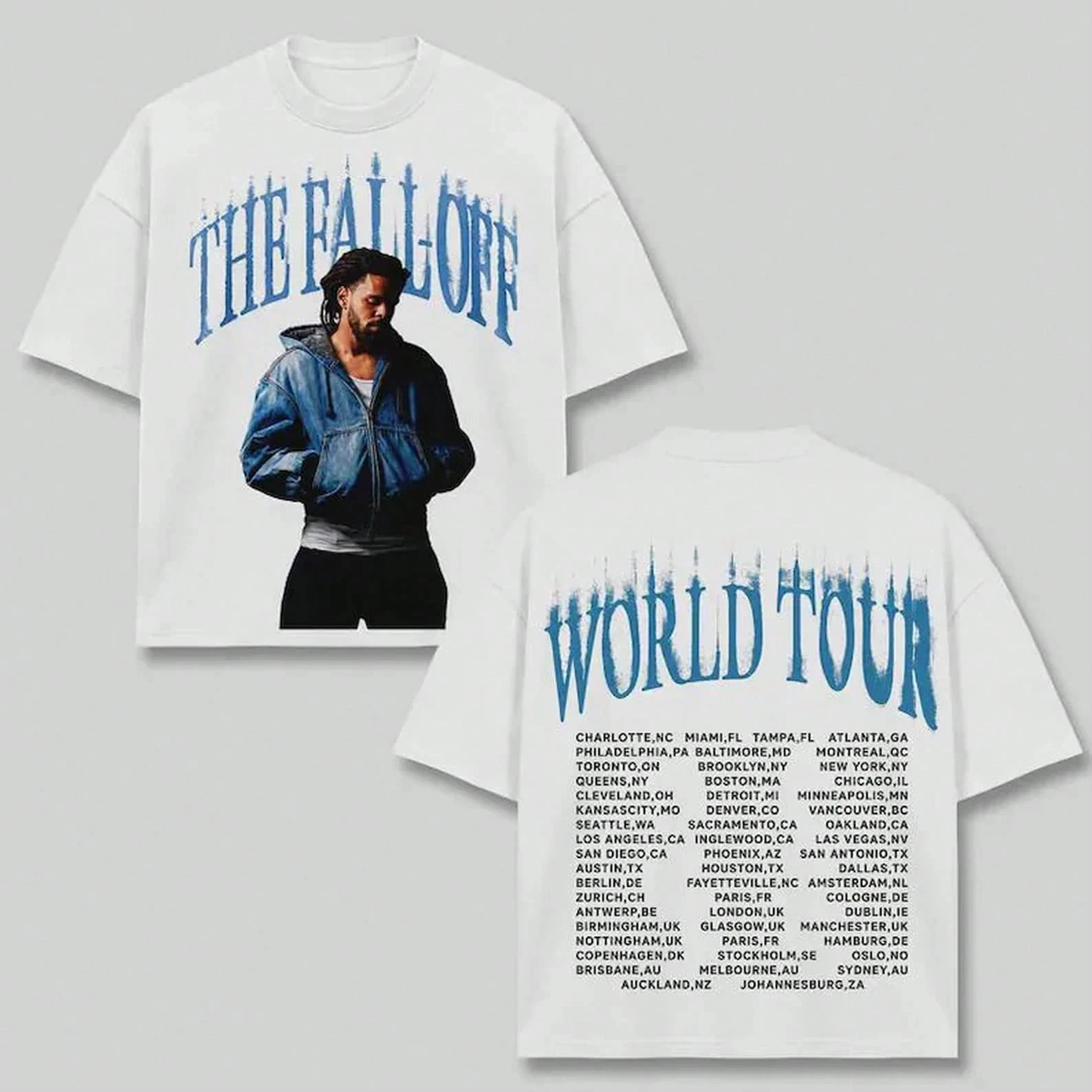 J. Cole T-Shirt, J Cole World The Fall Off World Tour Merch, Hip Hop Rap Concert Tee Cosplay