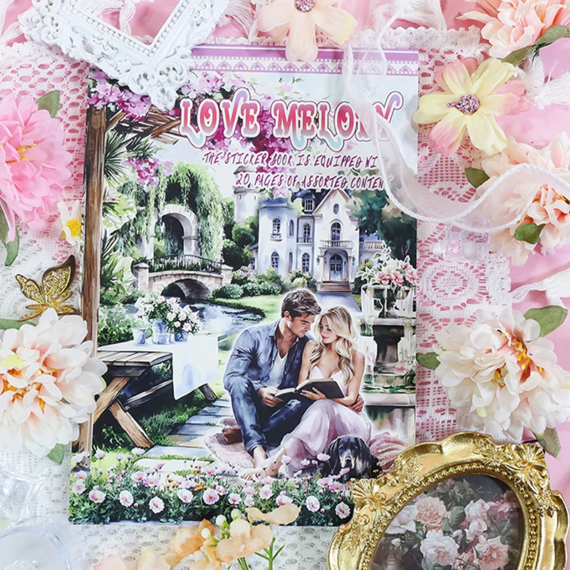 20 Vellen Retro Waterdicht Voorgesneden Groot Formaat Karakter Sticker Boek PET Sticker Set Creatieve A5 Landschap Karakter Sticker Gift