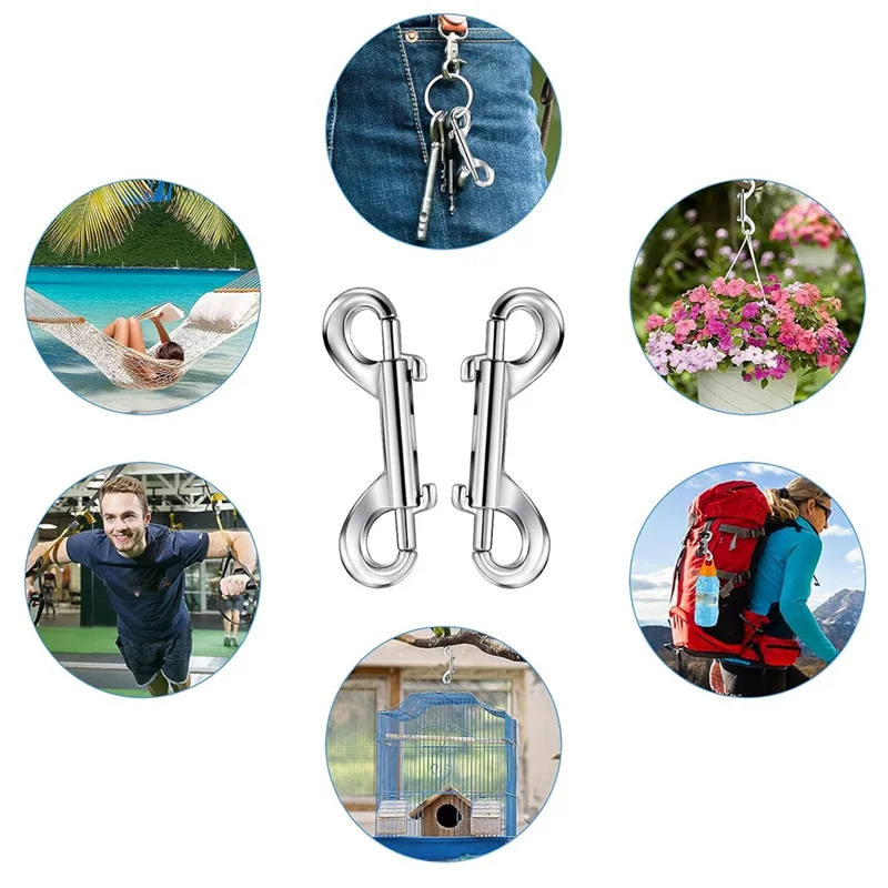 A59E-30 Pieces Double Ended Bolt Snaps Hooks, 2.7 Inch Heavy Zinc Alloy Trigger Clips Metal Chain Clips Key Holder Easy Install
