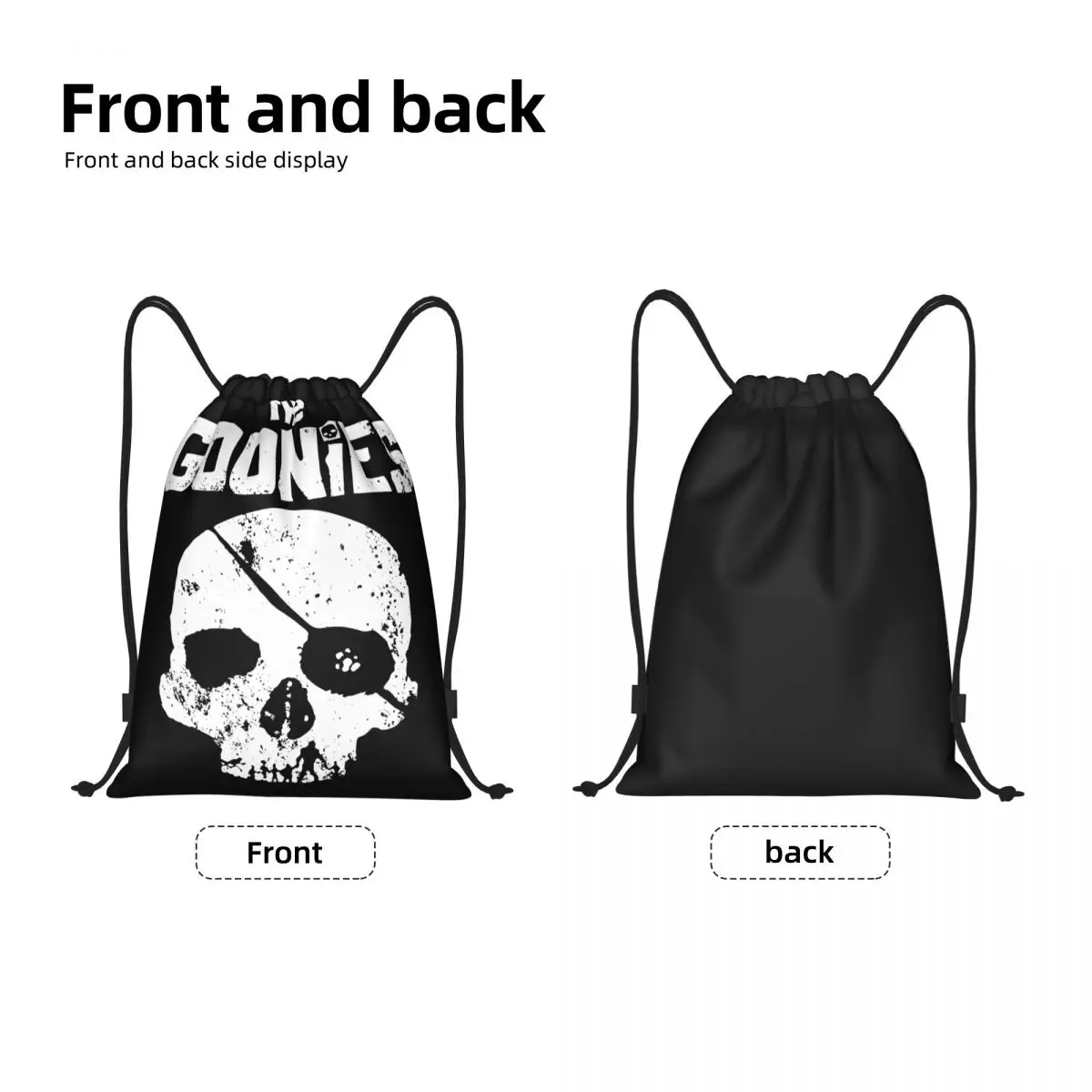 The Goonies Skull Logo Drawstring Backpack Sports Gym Sackpack String Bag for Exercise