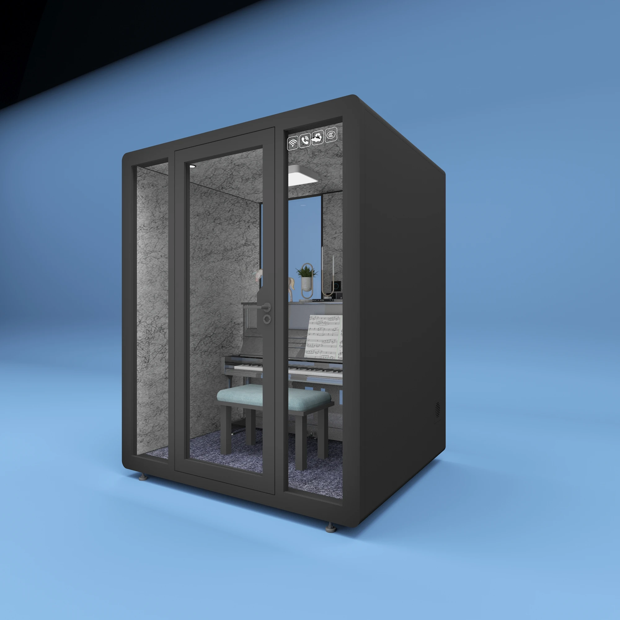 Vertical Compact easy to assemble metal frame soundproof modular outdoor tiny house garden office pods