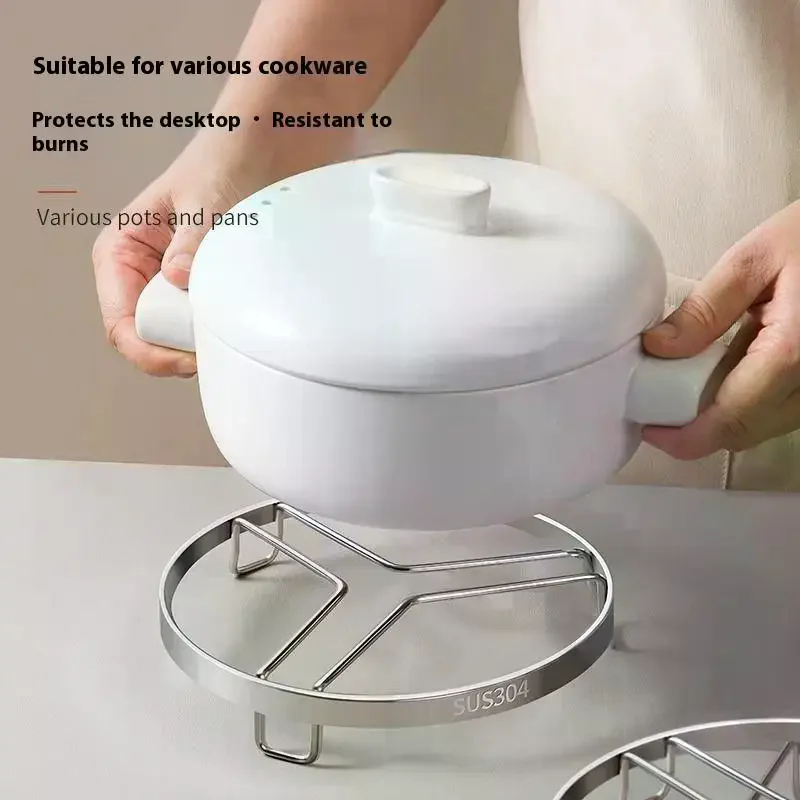 Stainless Steel round Steamer Pan Rack Multifunctional Stackable Kitchen Pot Rack for Healthy Cooking