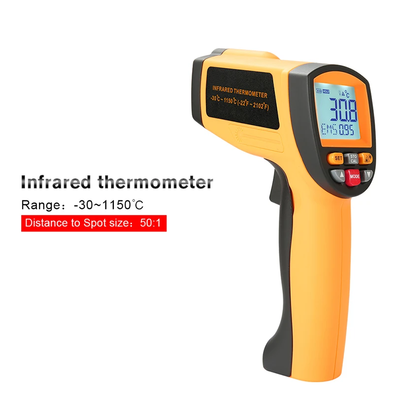 Gm1150a Industrial Infrared Thermometer High Material Distance Ratio Storage Data Infrared Temperature