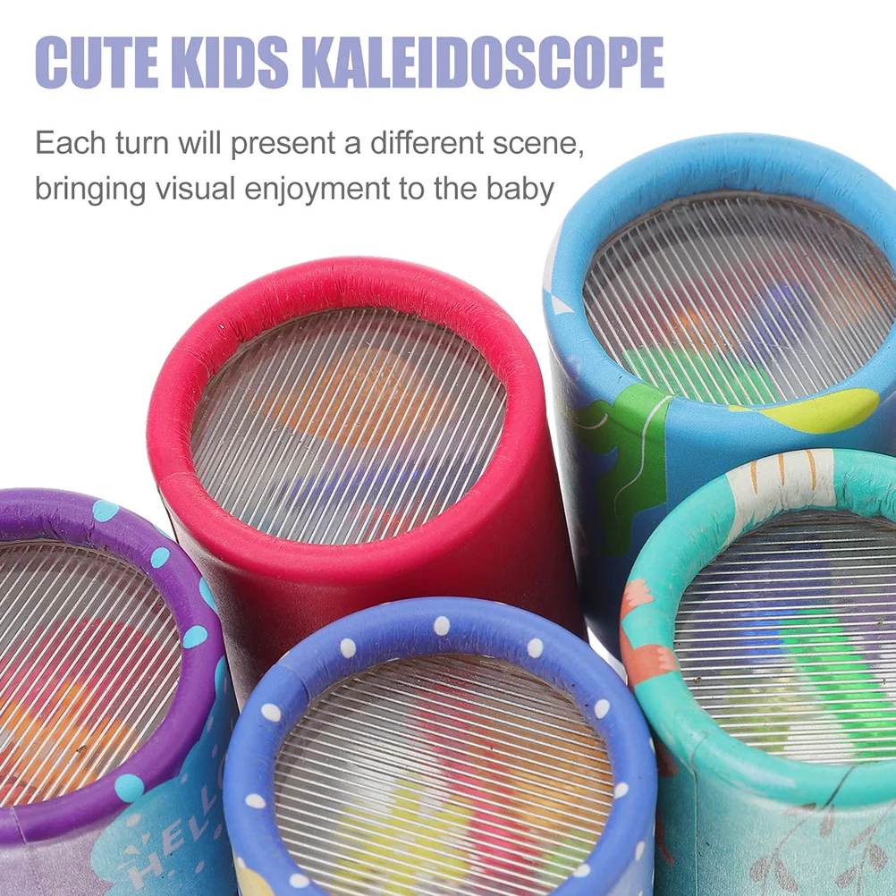 Spinning Kaleidoscope Toys Cartoon Plaything Telescope for Adults Paper Turning Kids Stickers Bulk