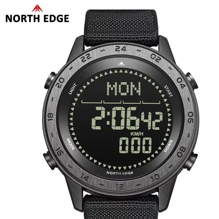 NORTH EDGE Male Waterproof Electronic Watch Swimming Step Counting Alarm Clock Metronome Compass Student Party