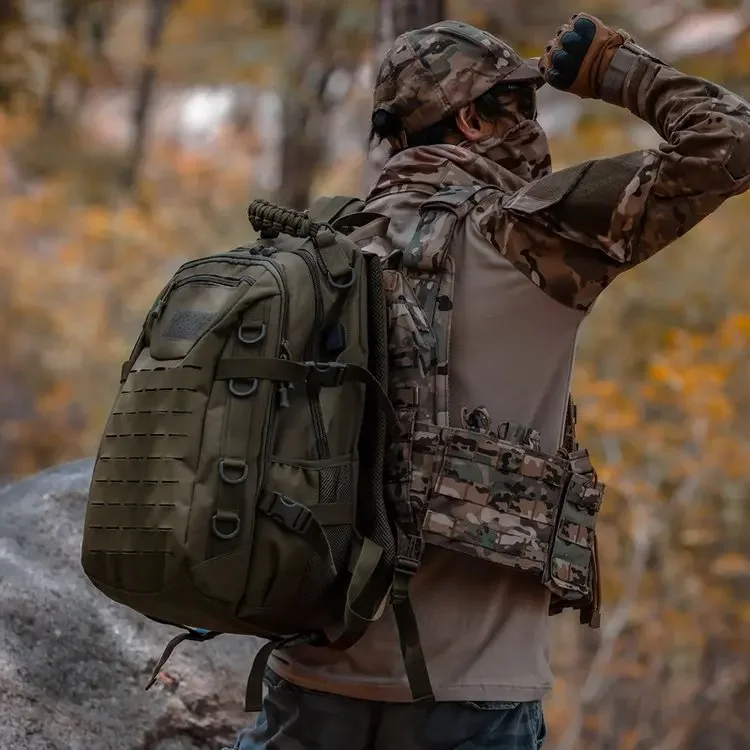 Taktische Outdoor-Tarnrucksack mit zwei Schultergurten - Neues Modell Rucksack - Multifunktionale wasserdichte Tasche für Militär-Enthusiasten und Pendler – Detail 19